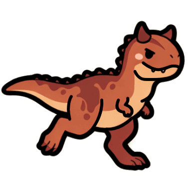 Cartoon carnotaurus example picture dropped into FidgetMaker